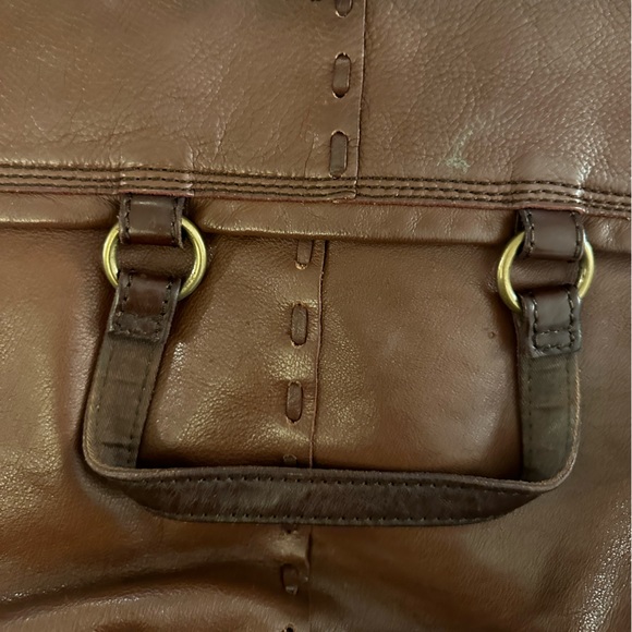 Brown Leather Lucky Brand fold over hobo bag - Picture 8 of 11